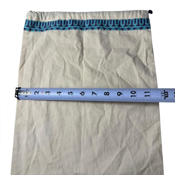 Tory Burch Drawstring Dust Bag Ivory w Blue/Green/Purple Ribbon 15" X 11.5" gold - Picture 7 of 7
